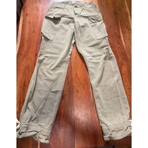 Joie Khaki Cargo Pants Size 26 Made in USA Stretch Cotton